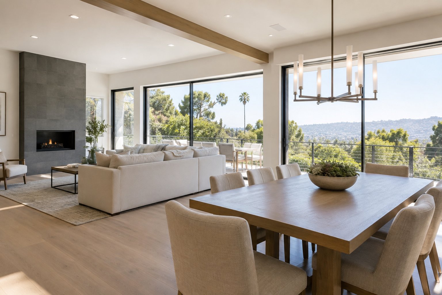 A bright Central Valley home interior, illustrative